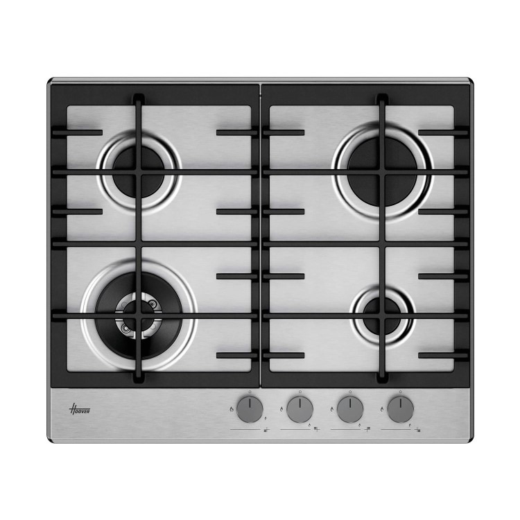 Hoover 60cm 4 Burner Gas Hob - Stainless Steel