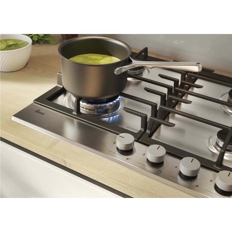Hoover 60cm 4 Burner Gas Hob - Stainless Steel - Image 2