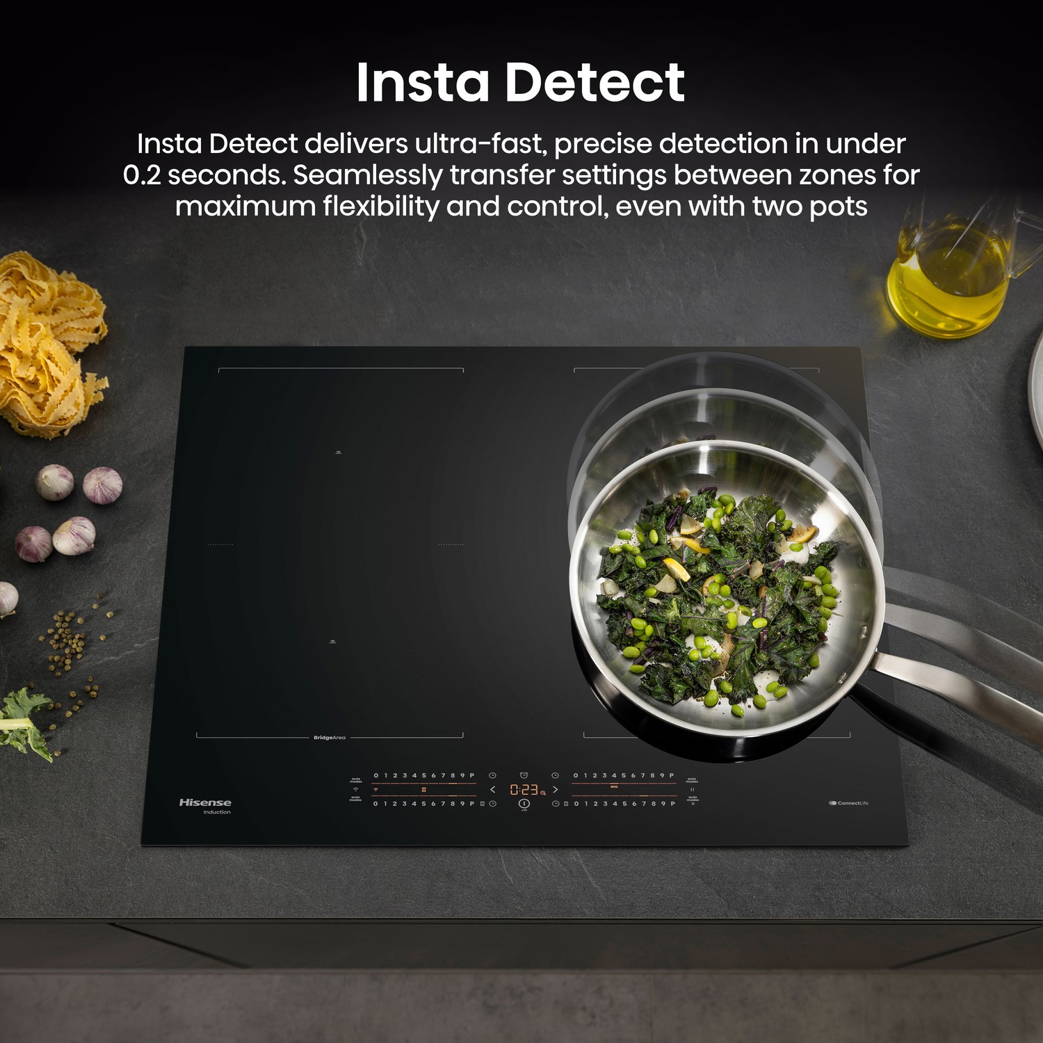 Hisense 60cm 4 Zone Induction Hob with Area Flex - Image 6