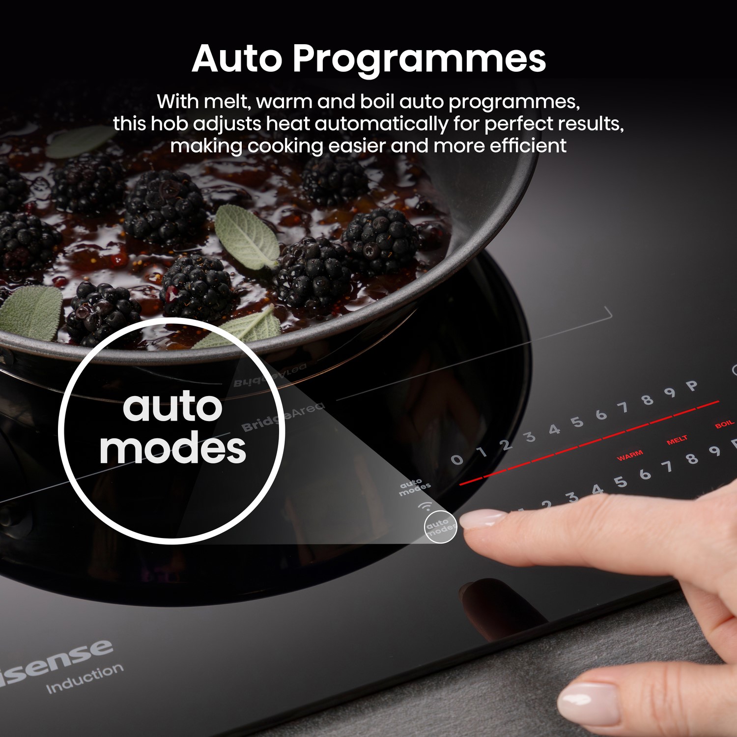 Hisense 60cm 4 Zone Induction Hob with Area Flex - Image 8