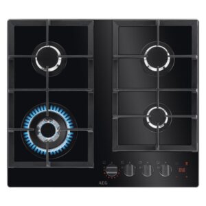 AEG 8000 Series 59cm 4 Burner Gas on Glass Hob - Black