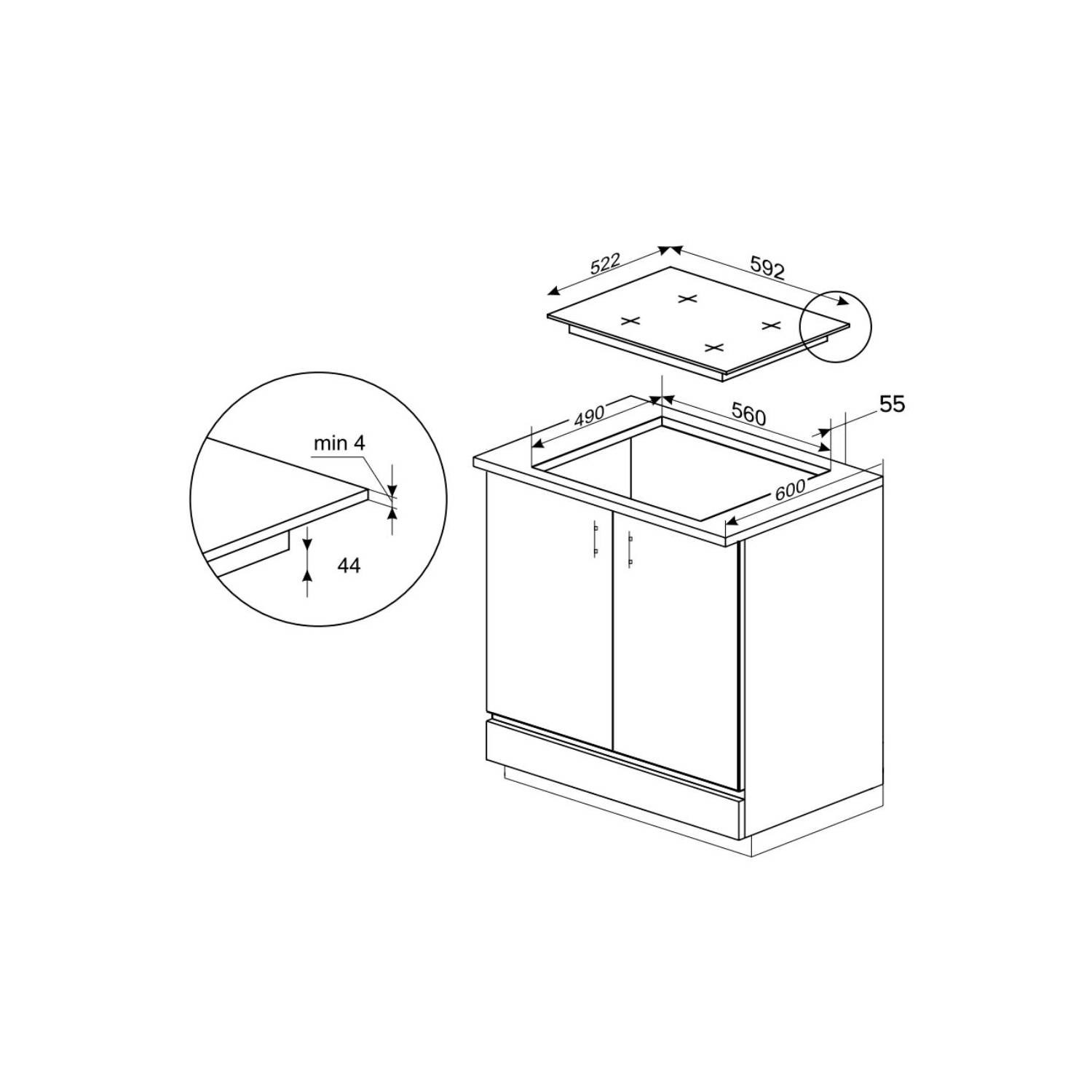 CDA 60cm 4 Zone Induction Hob - Image 6