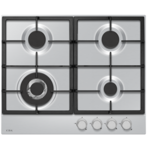 CDA 60cm 4 Burner Gas Hob with Wok Burner - Stainless Steel