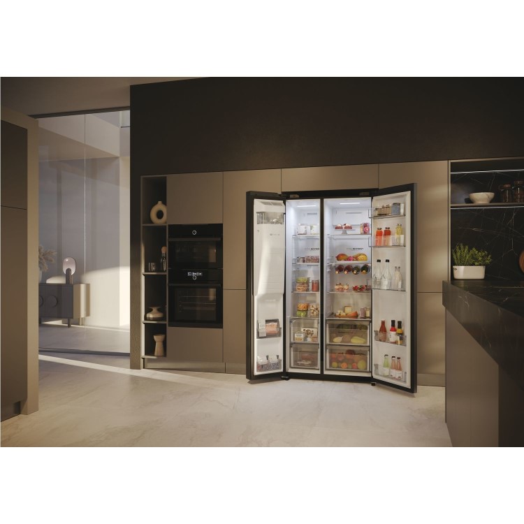 Haier SBS 90 Series 5 601 Litre Side By Side American Fridge Freezer - Black - Image 10