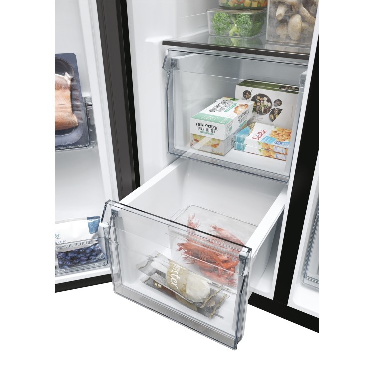 Haier SBS 90 Series 5 601 Litre Side By Side American Fridge Freezer - Black - Image 15