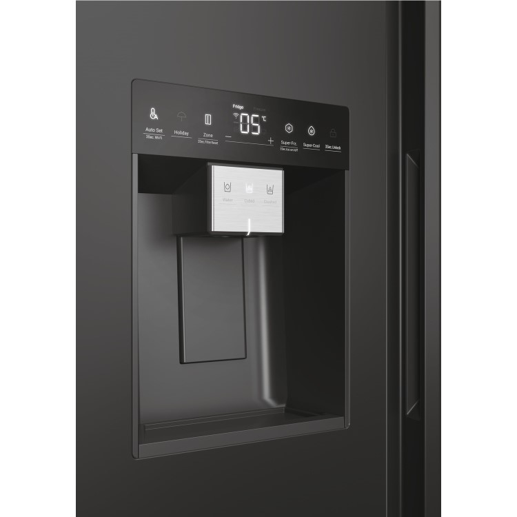 Haier SBS 90 Series 5 601 Litre Side By Side American Fridge Freezer - Black - Image 8