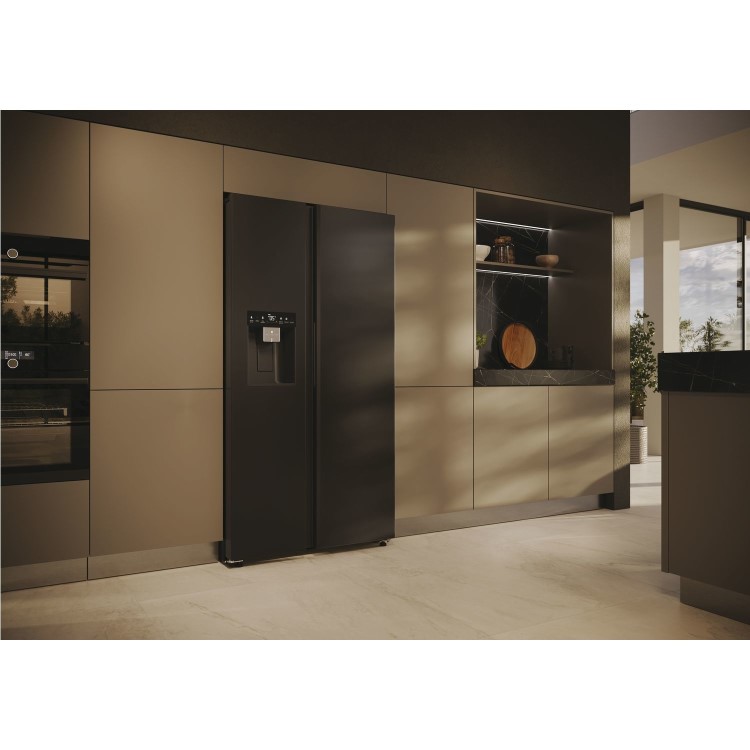 Haier SBS 90 Series 5 601 Litre Side By Side American Fridge Freezer - Black - Image 9