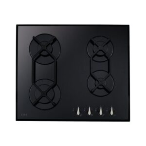CDA 60cm 4 Burner Gas Hob - Black Glass