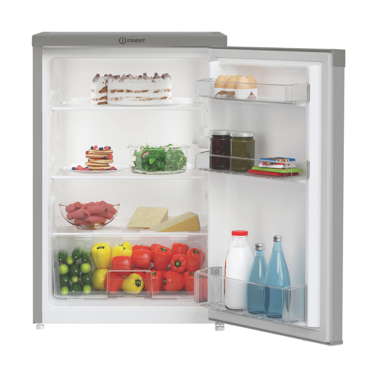 Indesit 128 Litre Freestanding Under Counter Larder Fridge - Silver - Image 3