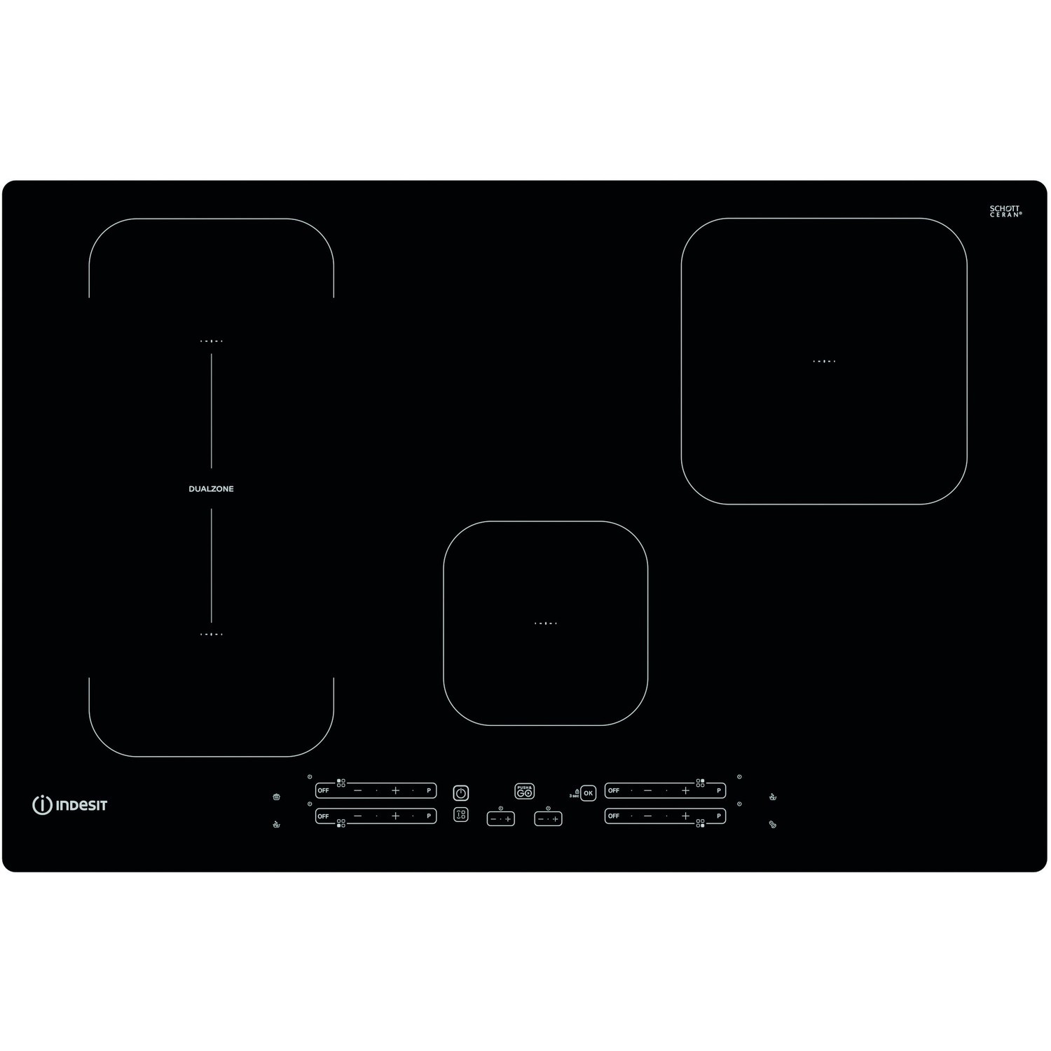 Indesit 77cm 4 Zone Induction Hob with Dualzone - Image 2