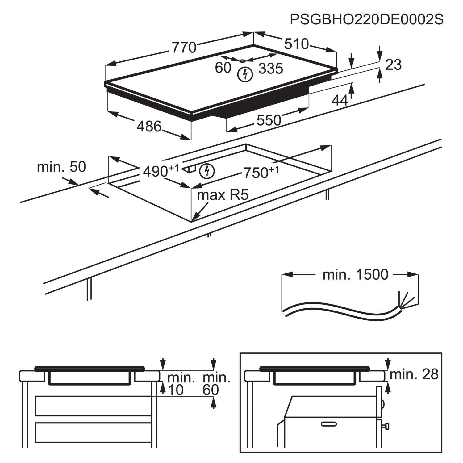 AEG 5000 Series 80cm 4 Zone Induction Hob - Image 9