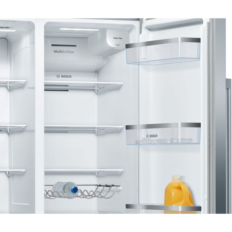 Bosch 533 Litre Side-By-Side American Fridge Freezer - Stainless steel - Image 3