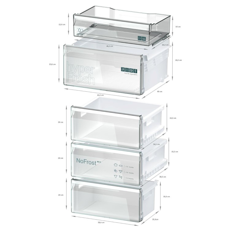 Siemens iQ300 363 Litre 60/40 Freestanding Fridge Freezer - Stainless Steel - Image 8