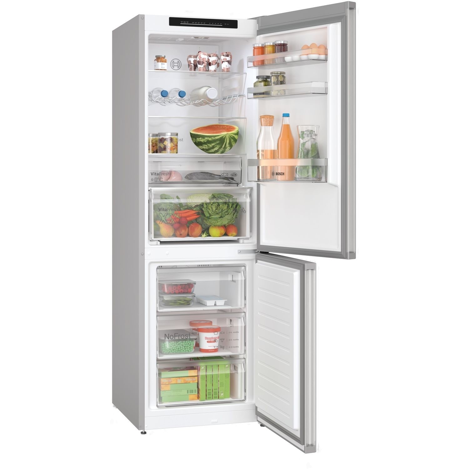 Bosch Series 4 321 Litre 60/40 Freestanding Fridge Freezer - Stainless Steel Look - Image 2