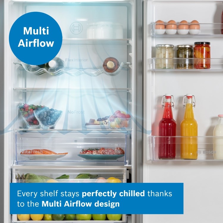 Bosch Series 4 321 Litre 60/40 Freestanding Fridge Freezer - Stainless Steel Look - Image 7