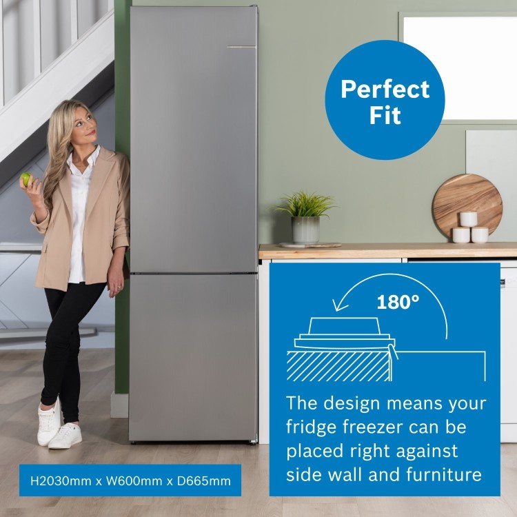Bosch Series 4 363 Litre 70/30 Freestanding Fridge Freezer - Inox - Image 6