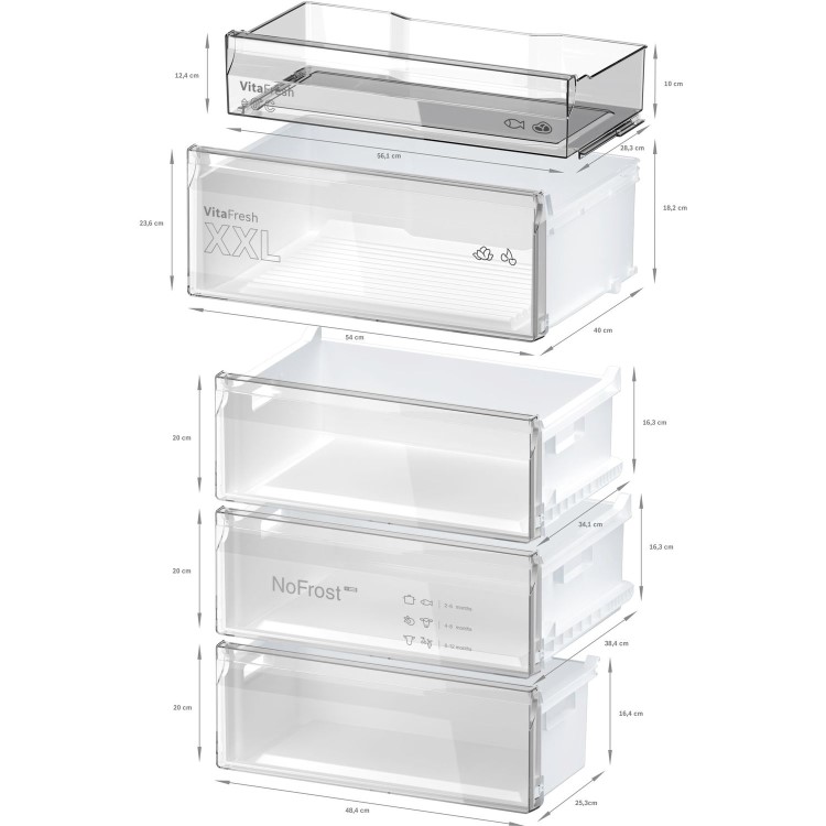 Bosch Series 4 440 Litre 70/30 Freestanding Fridge Freezer - Stainless Steel Look - Image 10
