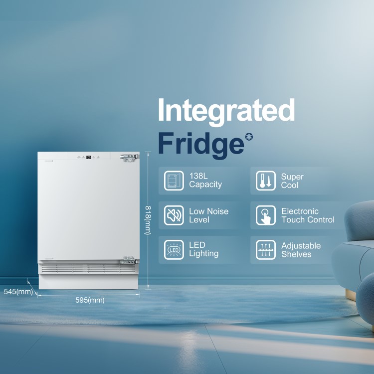 Fridgemaster 138 Litre Integrated Under Counter Fridge - Image 2