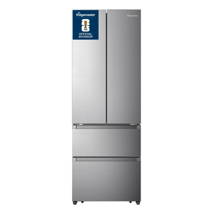 Fridgemaster 485 Litre French Style American Fridge Freezer - Silver