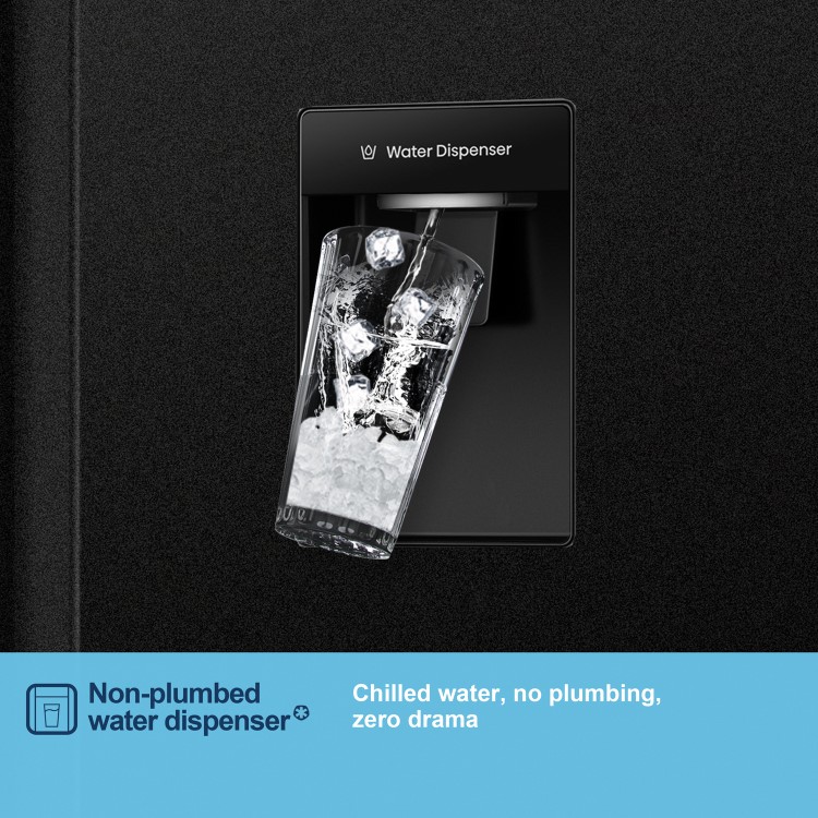Fridgemaster 439 Litre Side-by-Side American Fridge Freezer - Black - Image 10
