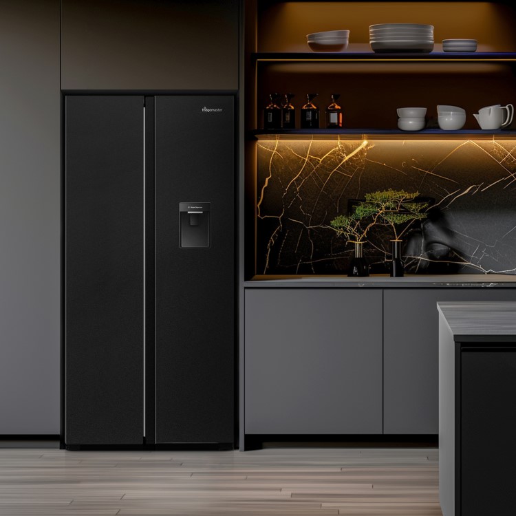 Fridgemaster 439 Litre Side-by-Side American Fridge Freezer - Black - Image 14