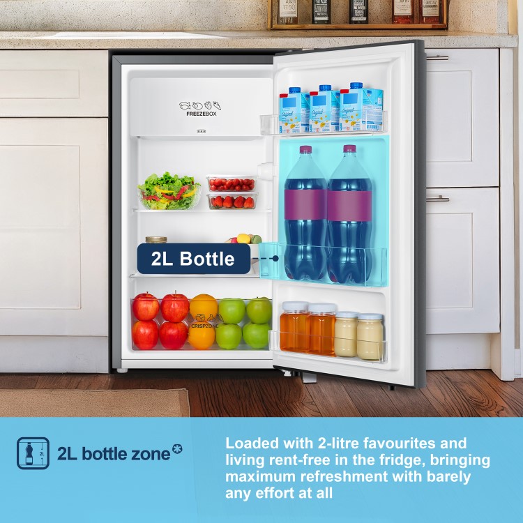 Fridgemaster 82 Litre Freestanding Under Counter Fridge - Silver - Image 10