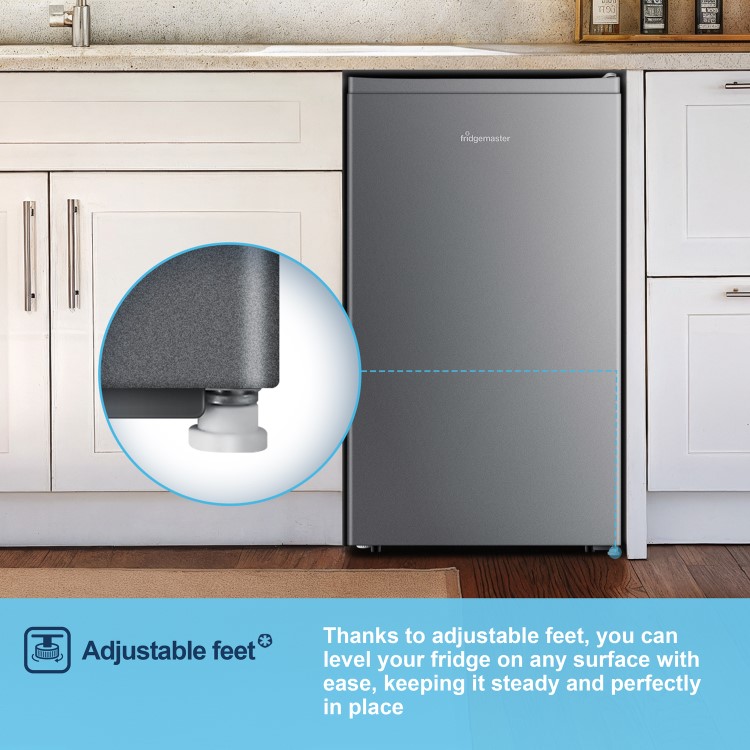 Fridgemaster 82 Litre Freestanding Under Counter Fridge - Silver - Image 12