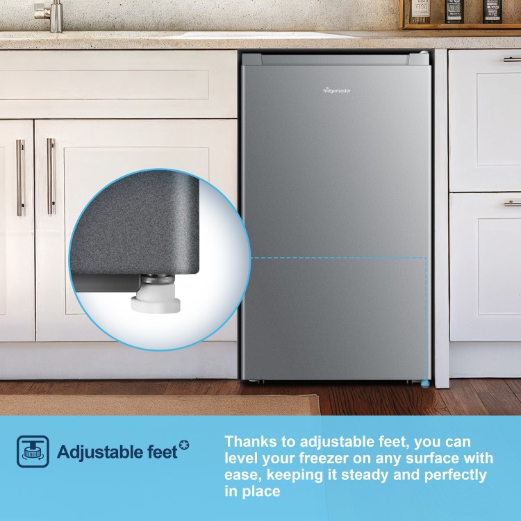 Fridgemaster 92 Litre Freestanding Under Counter Fridge - Silver - Image 12