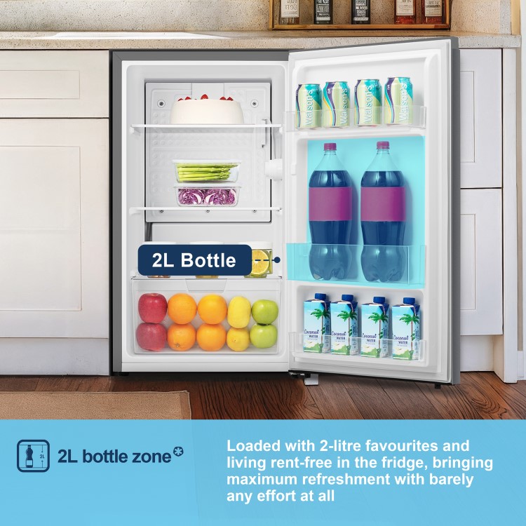 Fridgemaster 92 Litre Freestanding Under Counter Fridge - Silver - Image 9