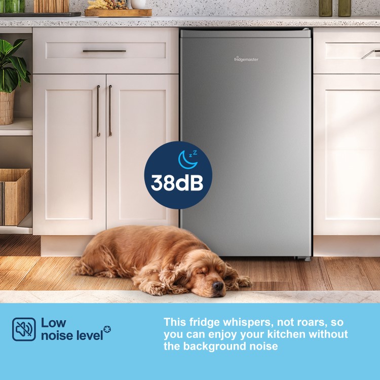 Fridgemaster 82 Litre Freestanding Under Counter Fridge - Silver - Image 5