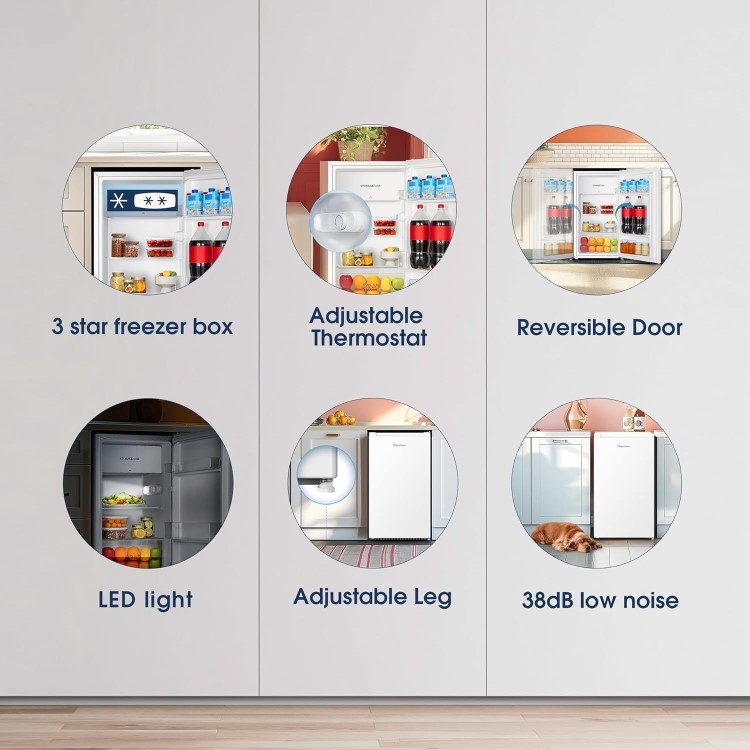 Fridgemaster 75 Litre Freestanding Undercounter Larder Fridge - White - Image 7