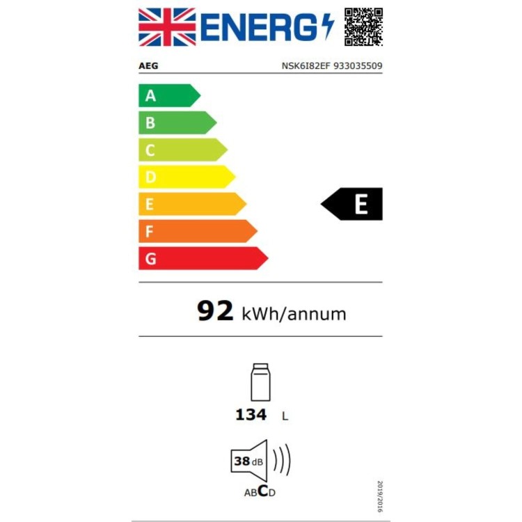AEG 6000 Series 133 Litre Integrated Under Counter Fridge - Image 4