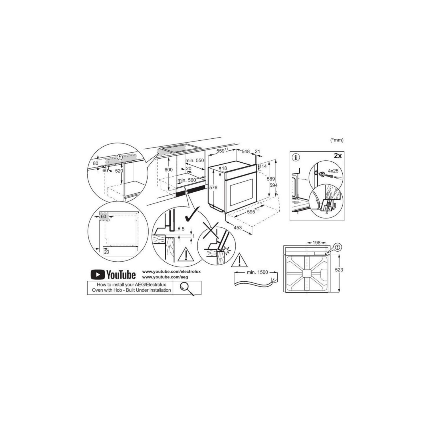 AEG 5000 Series OU5PB40PM Electric Single Oven - Stainless Steel - Image 3
