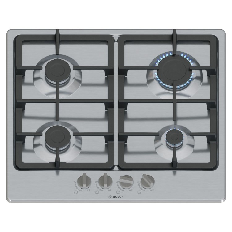 Bosch Series 4 60cm 4 Burner Gas Hob - Stainless Steel