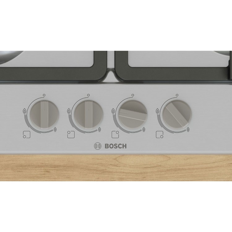 Bosch Series 4 60cm 4 Burner Gas Hob - Stainless Steel - Image 3
