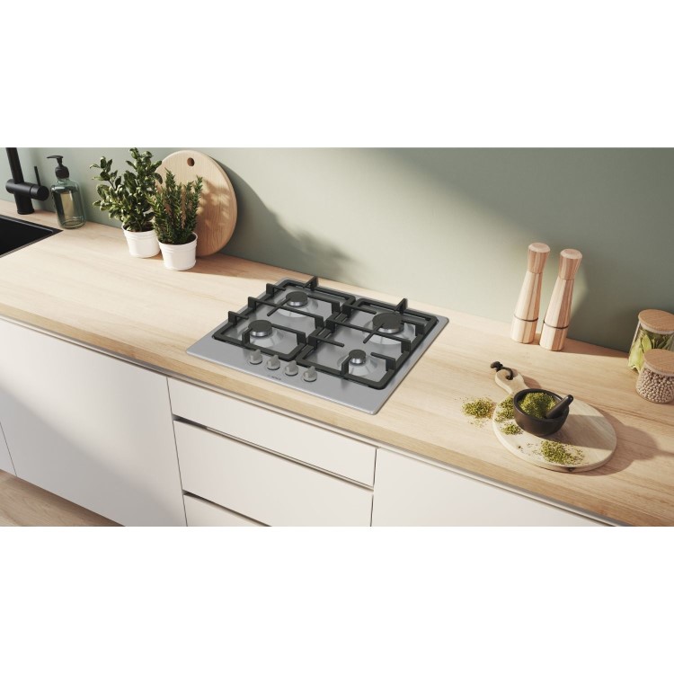 Bosch Series 4 60cm 4 Burner Gas Hob - Stainless Steel - Image 5