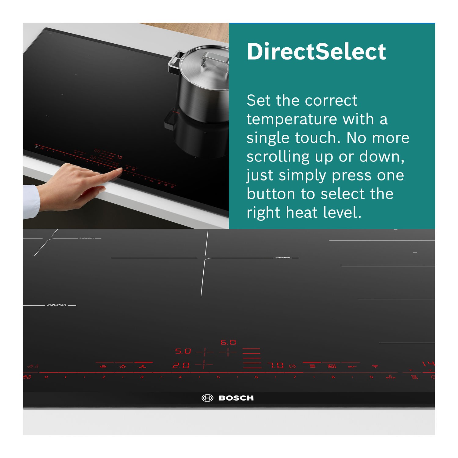 Bosch Series 6 80cm 5 Zone Induction Hob with FlexInduction - Image 4