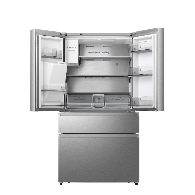 Hisense 560 Litre French Style American Fridge Freezer - Stainless Steel - Image 3