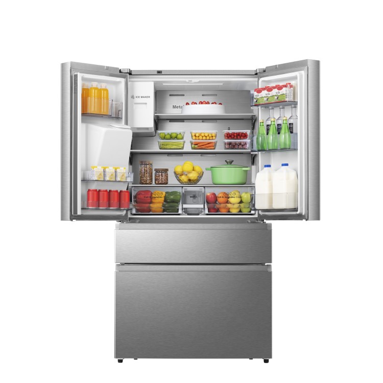 Hisense 560 Litre French Style American Fridge Freezer - Stainless Steel - Image 5