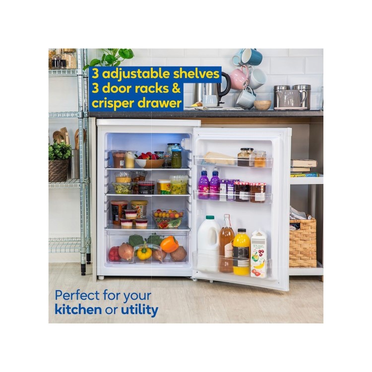 Russell Hobbs 127 Litre Freestanding Under Counter Fridge - White - Image 6