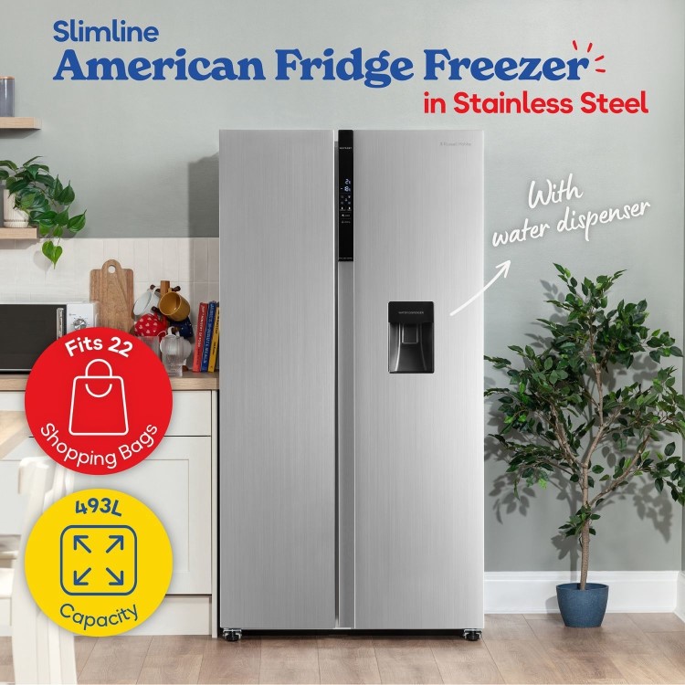 Russell Hobbs 439 Litre Side-By-Side American Fridge Freezer - Stainless Steel - Image 13