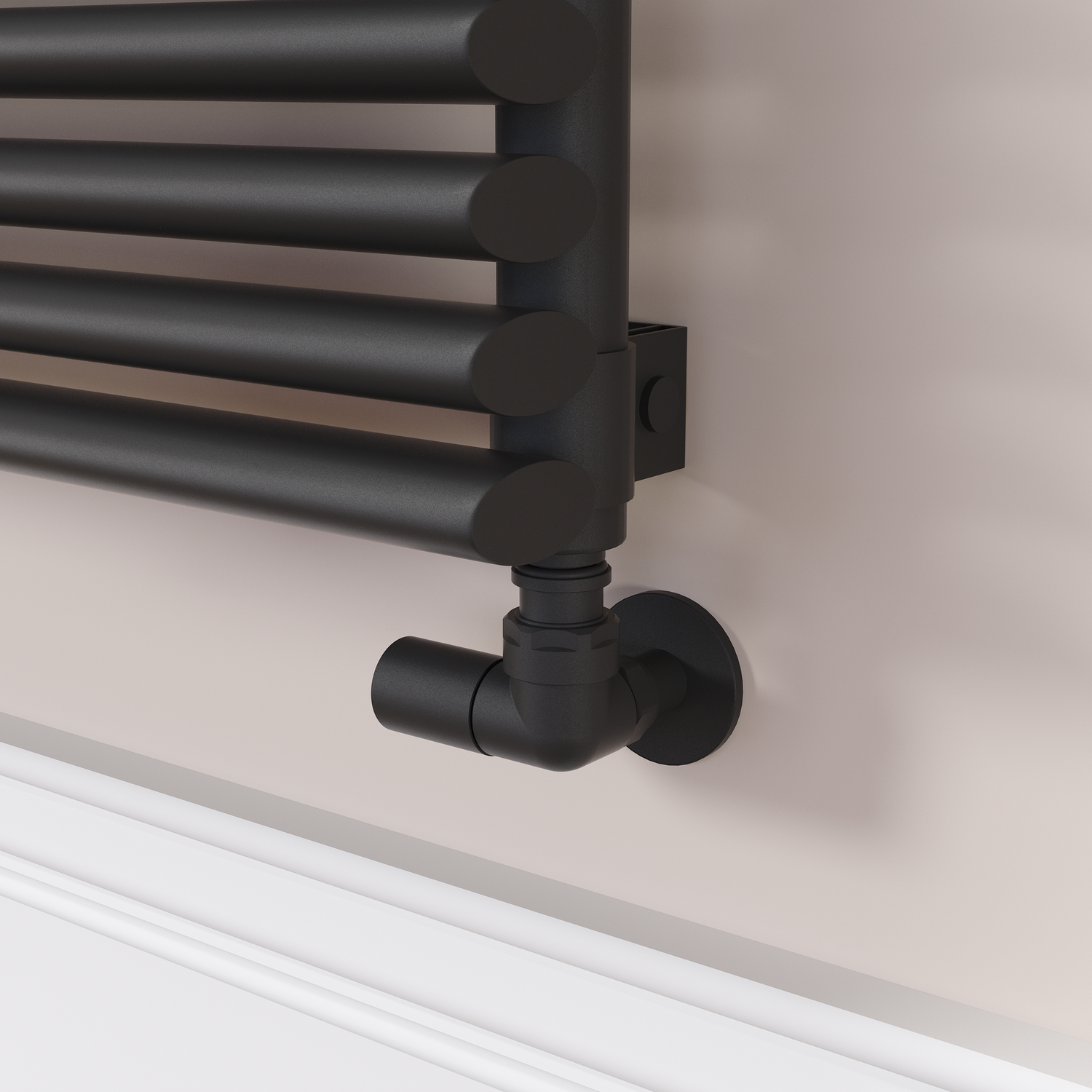 Ventura Linea Midnight Black Oval Unique Designer Radiator 175x1800mm Single Panel 1754 BTU - Horizontal Bars - Image 3