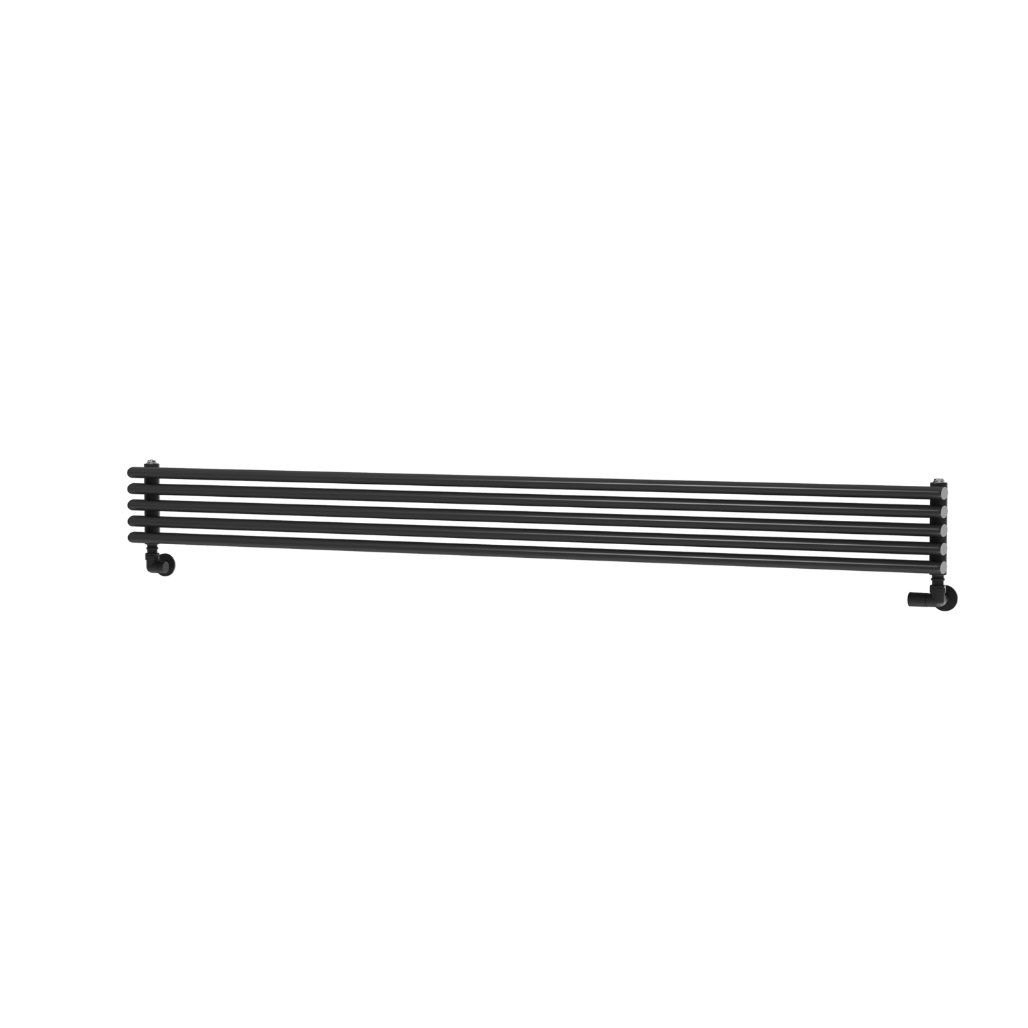 Ventura Linea Midnight Black Oval Unique Designer Radiator 175x1800mm Single Panel 1754 BTU - Horizontal Bars - Image 4