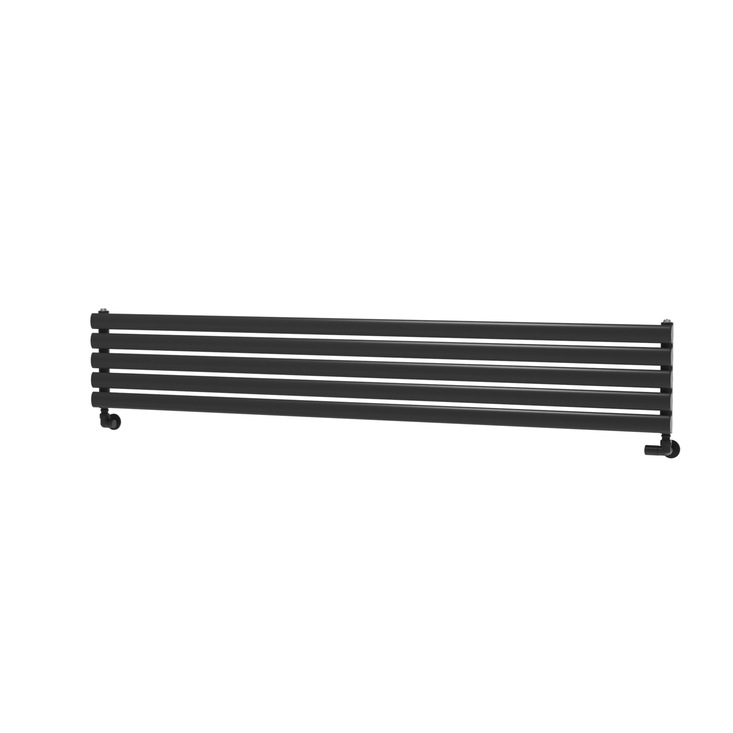 Sorrento Linea Midnight Black Oval Designer Radiator 295x1800mm Single Panel 2126 BTU - Horizontal Bars - Image 4