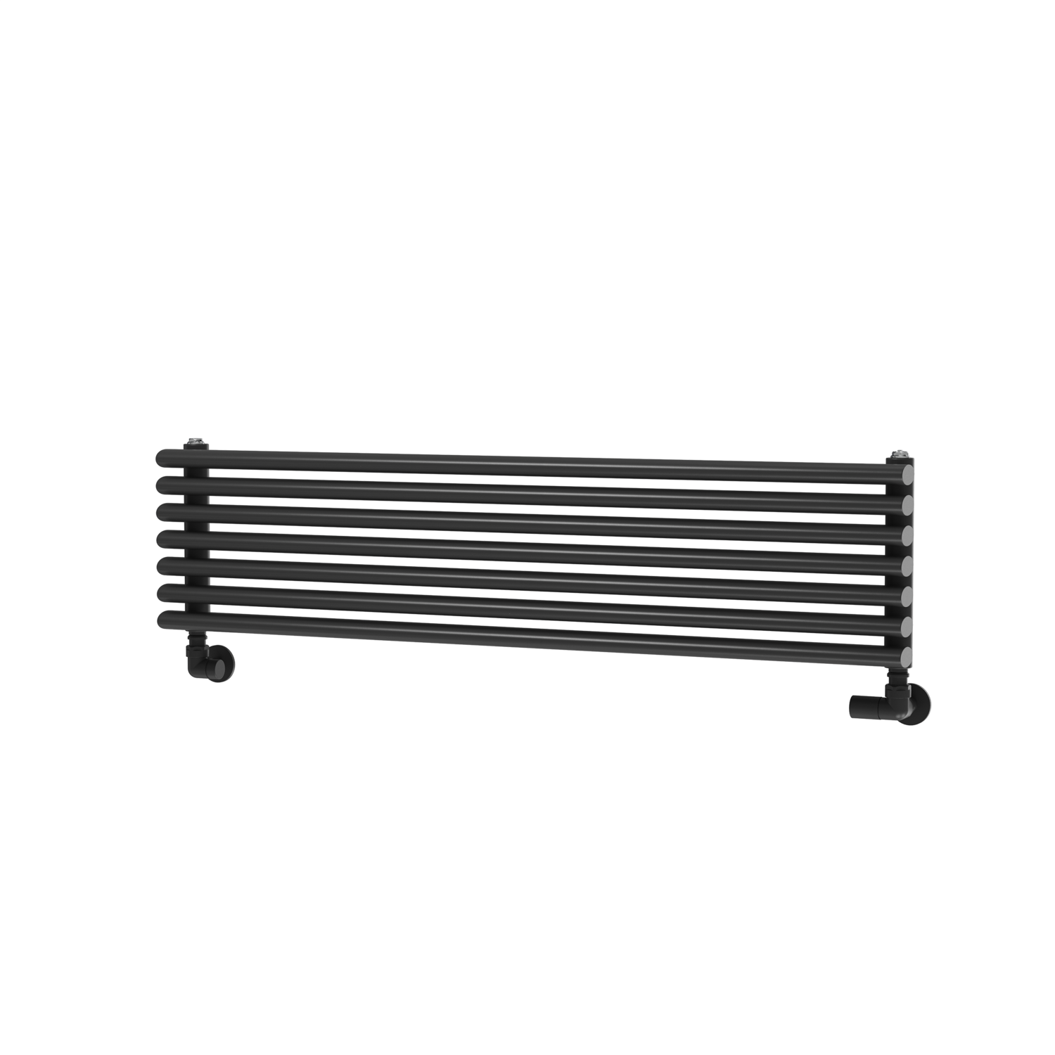 Ventura Linea Midnight Black Oval Unique Designer Radiator 245x1000mm Single Panel 1242 BTU - Horizontal Bars - Image 4