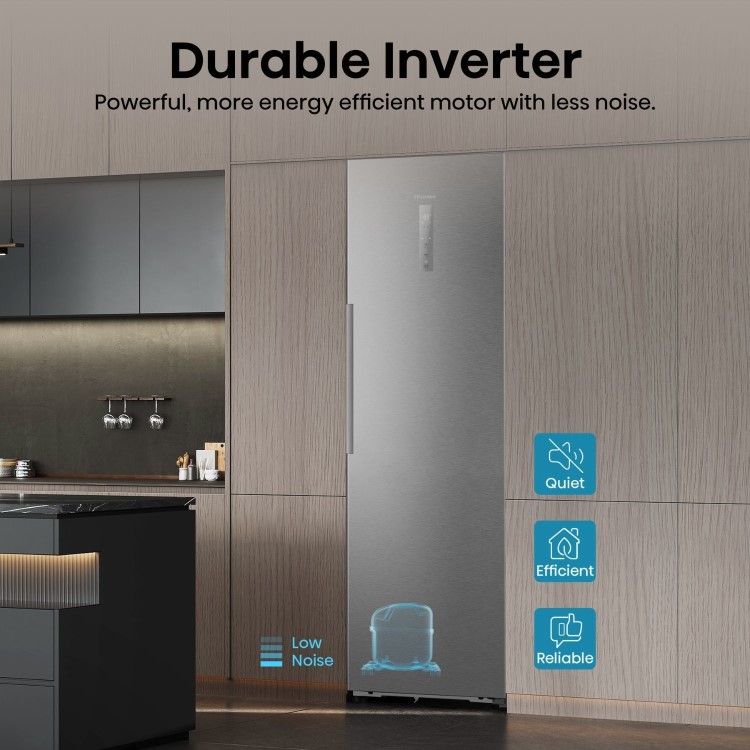 Hisense KitchenFit 372 Litre Tall Freestanding Larder Fridge - Silver - Image 12