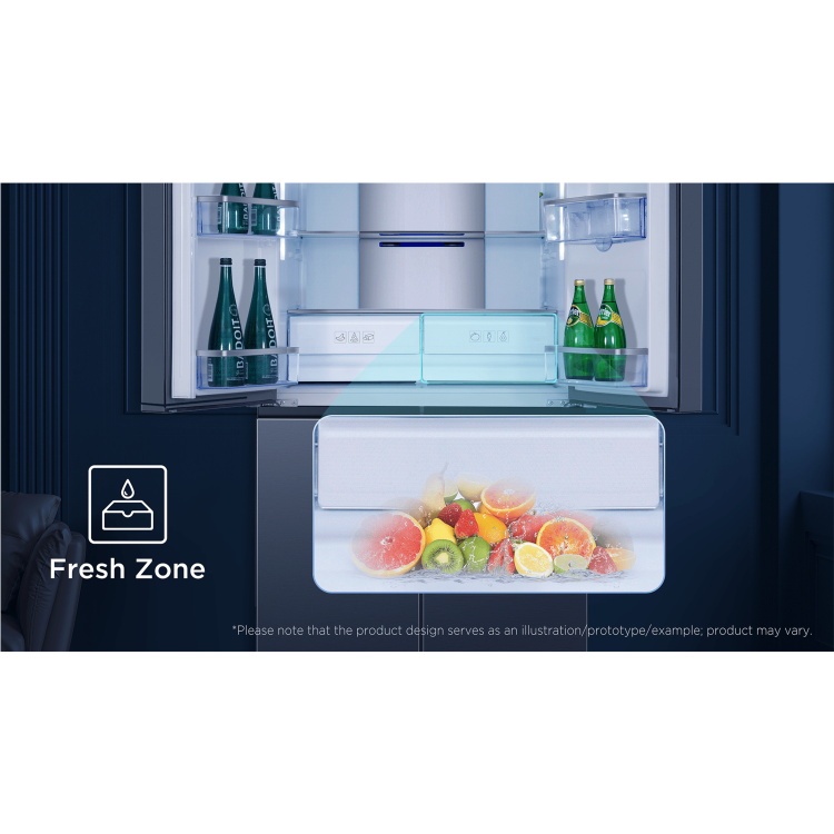 TCL 466 Litre Four Door American Fridge Freezer with Water Dispenser - Dark Silver - Image 10