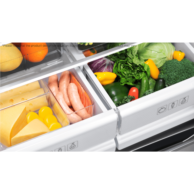 TCL 466 Litre Four Door American Fridge Freezer with Water Dispenser - Dark Silver - Image 11