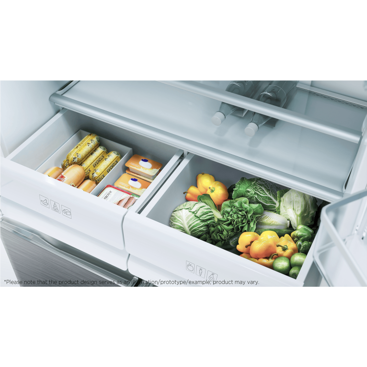 TCL 466 Litre Four Door American Fridge Freezer with Water Dispenser - Dark Silver - Image 13