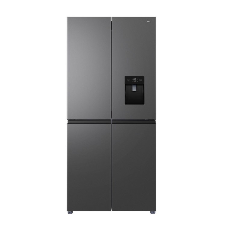 TCL 466 Litre Four Door American Fridge Freezer with Water Dispenser - Dark Silver